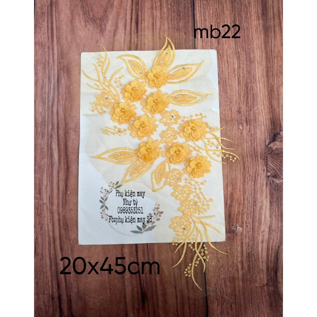 hoa thêu chỉ trang trí áo dài