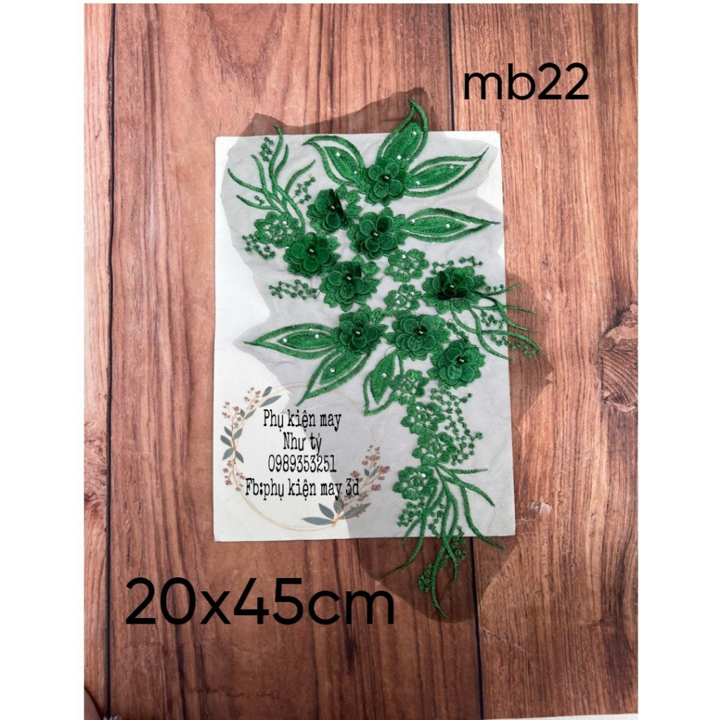 hoa thêu chỉ trang trí áo dài