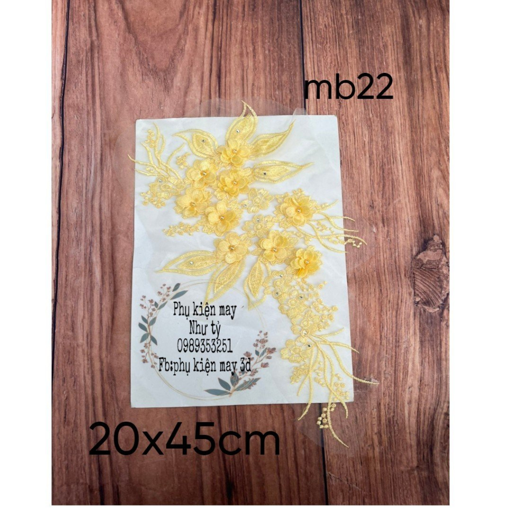 hoa thêu chỉ trang trí áo dài