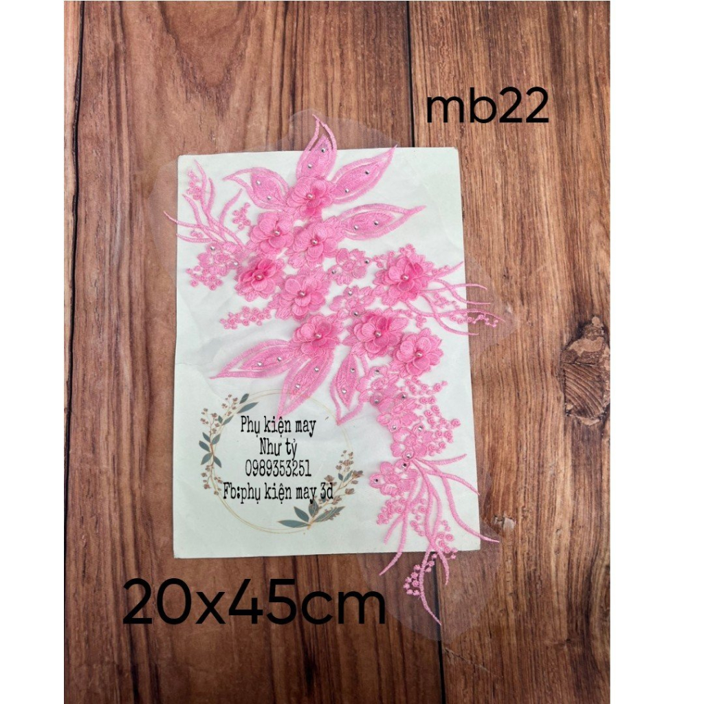 hoa thêu chỉ trang trí áo dài