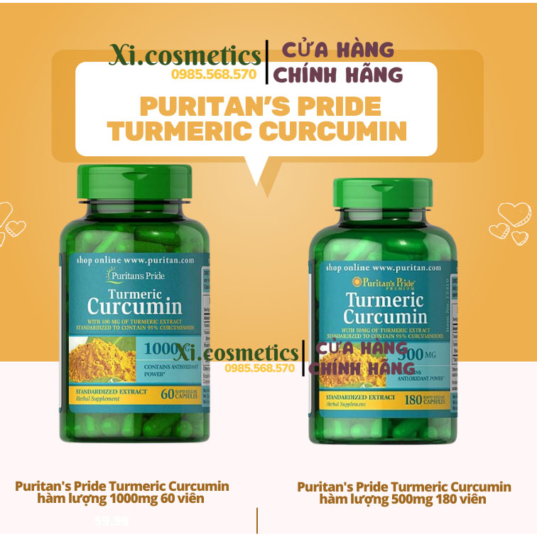 Viên uống hỗ trợ dạ dày Tinh Chất Nghệ Vàng Puritan s Pride Turmeric