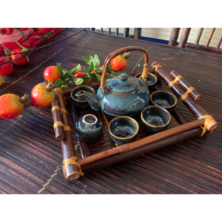 Khay ấm chén, khay trà, khay mây, khay tre hàng thủ công