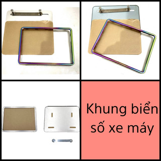 Khung viền biển số xe máy titan inox, khung biển số wave vision dream sh ab