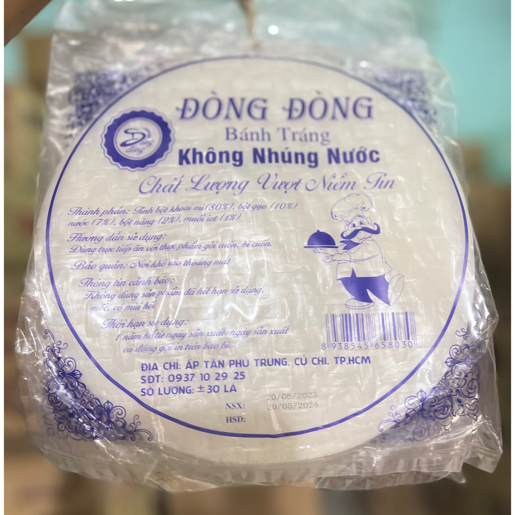 Bánh tráng Tròn không nhúng nước Đòng Đòng - Bánh lớn  Khoảng 30 lá