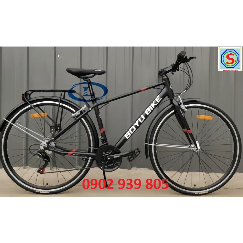 XE ĐẠP TOURING 700C BOYU BIKE KHUNG SƯỜN NHÔM ĐỂ SHIMANO 21 TỐC ĐỘ cao từ 1m58 LH Ngay ạ