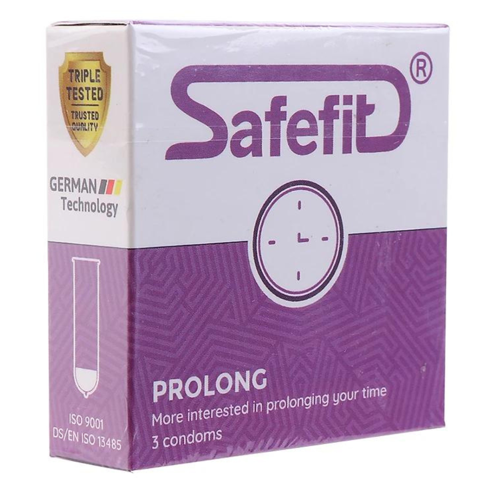 Bao Cao Su BCS Safefit Prolong 0.05 x 50.5 mm kéo dài cuộc yêu