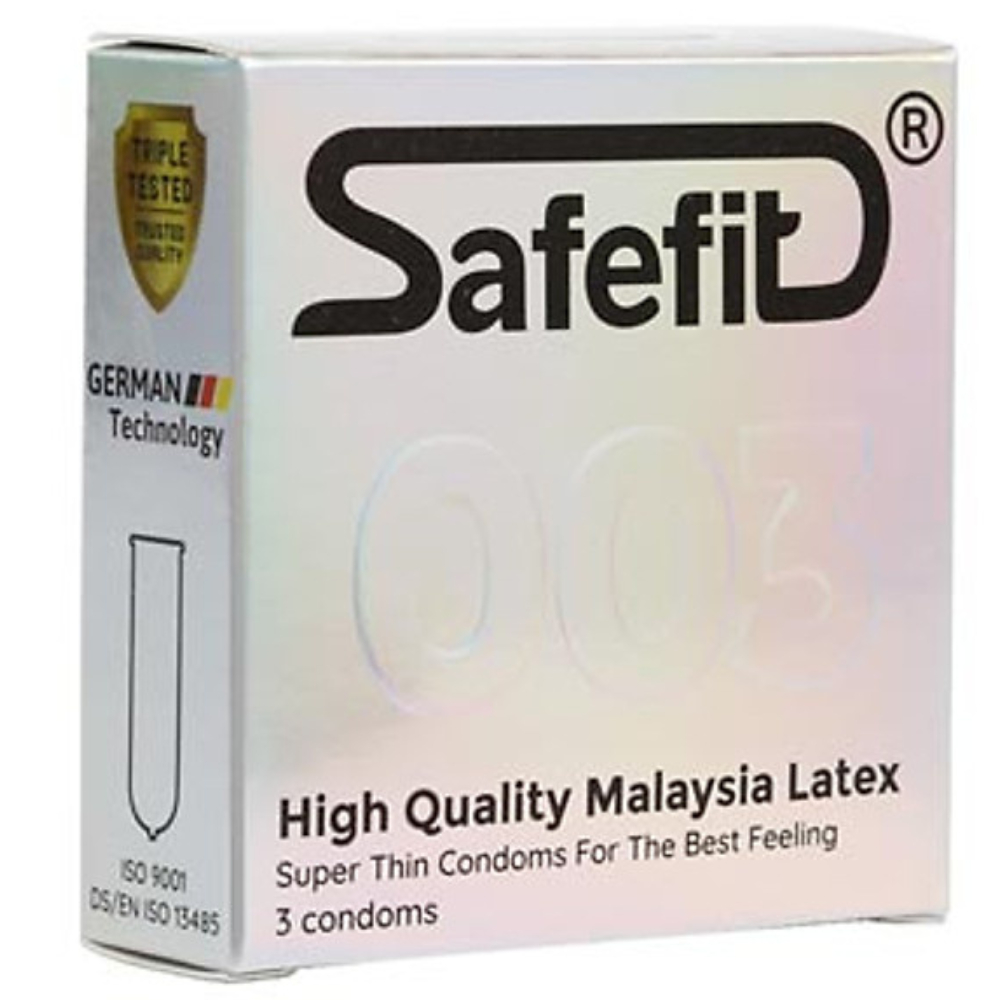 Bao Cao Su BCS SafeFit 0.03 siêu mong 0.029 x 50.5 mm siêu mỏng ôm sát chân thật