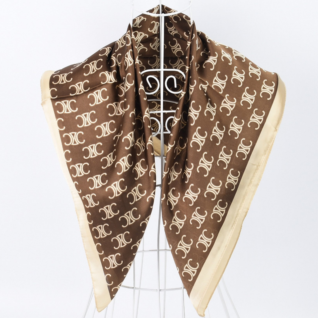 Khăn lụa vuông Céline nâu KLV-011 70*70cm THY THY STORE