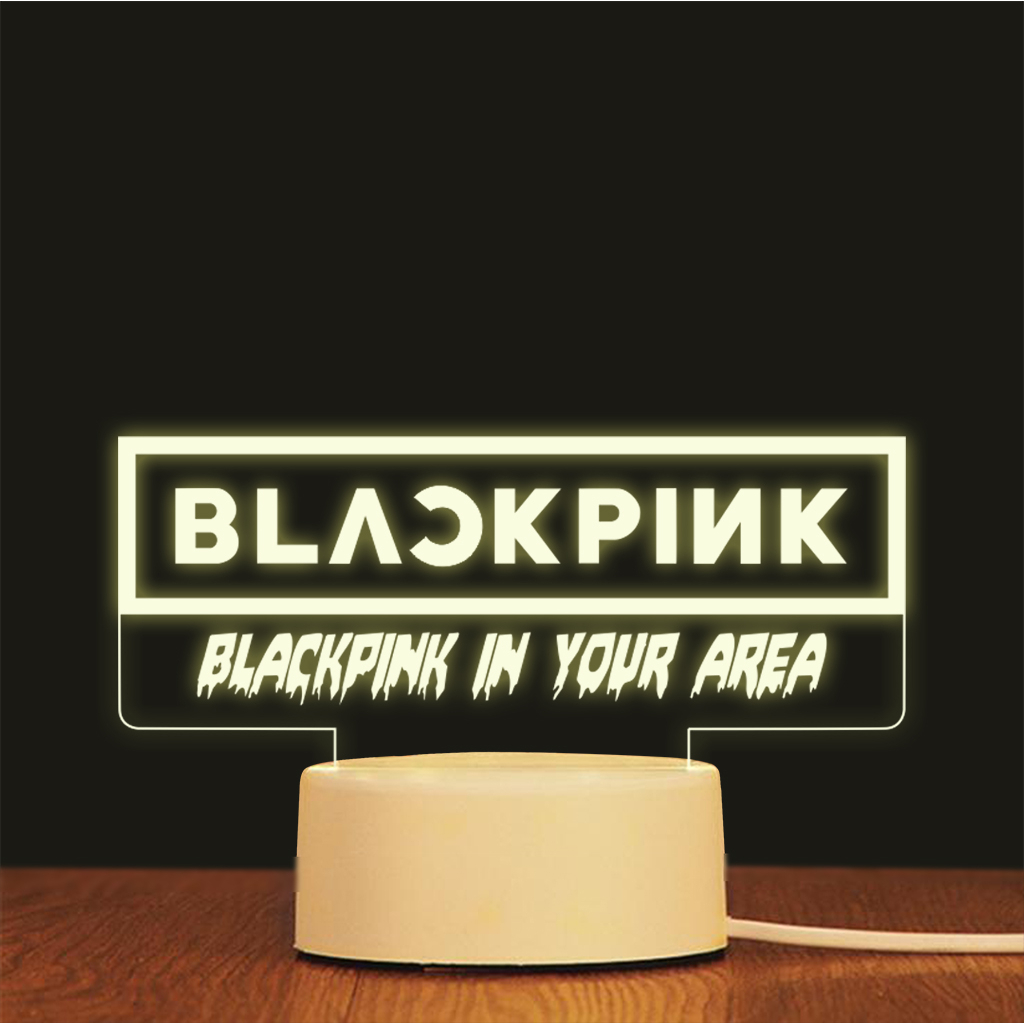 Đèn led để bàn logo và chữ kí nhóm nhạc Blackpink dễ thương