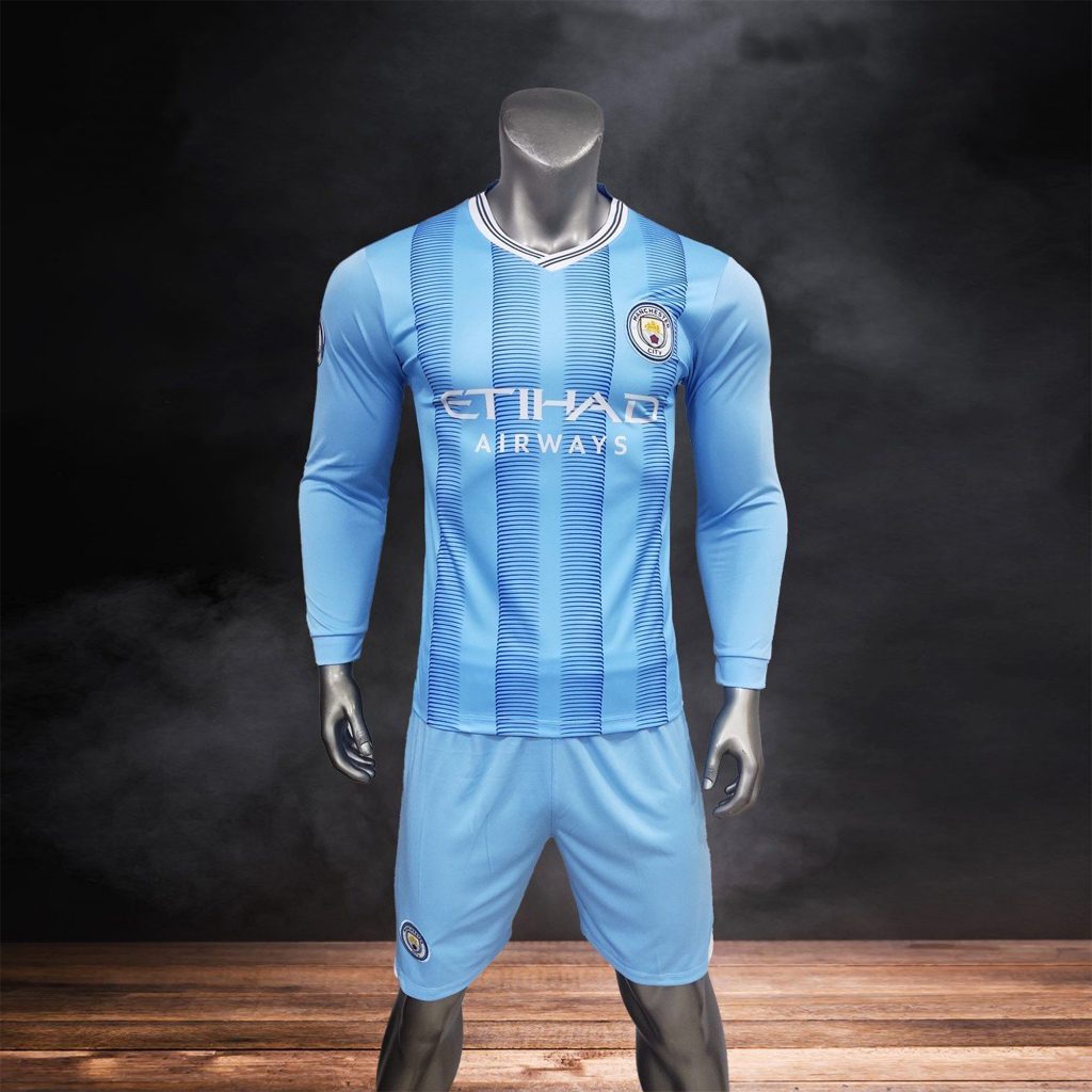 Bộ quần áo bóng đá tay dài Man City 23-24 sân nhà