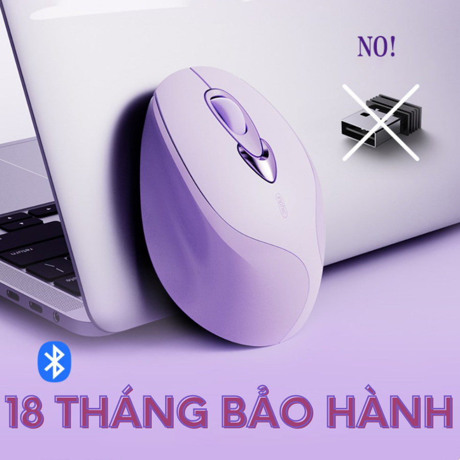 Chuột không dây bluetooth Maxcotech Inphic M8B màu tím Silent, Chuột cho máy tính,Tablet, điện thoại