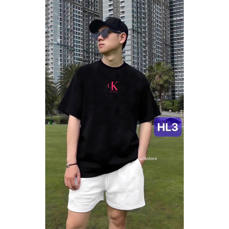 Áo thun CK Calvin Klein logo dễ thương cá tính, áo phông nam nữ Form rộng