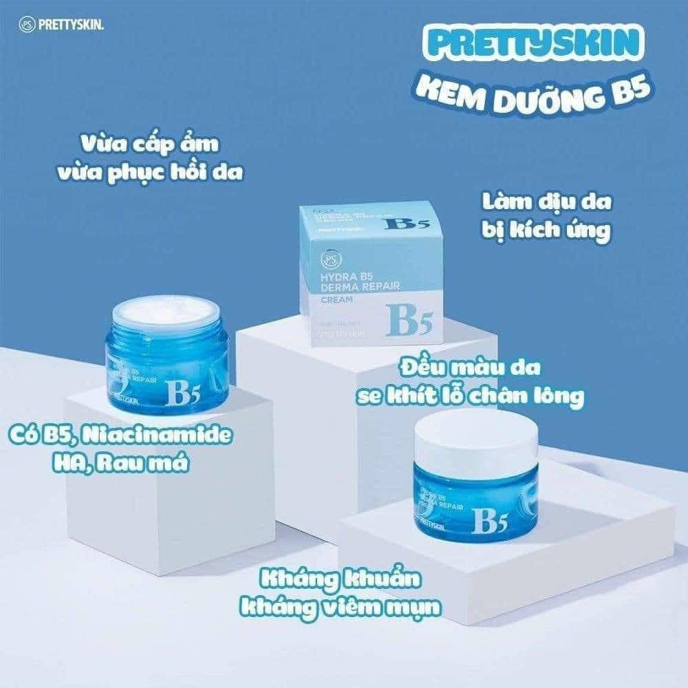 Kem dưỡng hydra B5 nhà Prettyskin giúp cấp ẩm, phục hồi và dưỡng trắng da