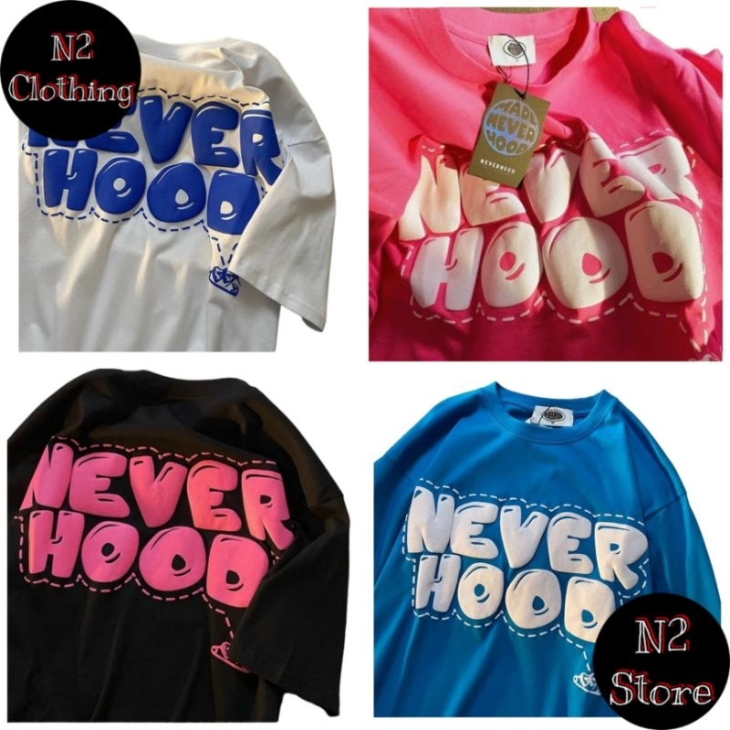 Áo thun in nổi NEVER HOOD