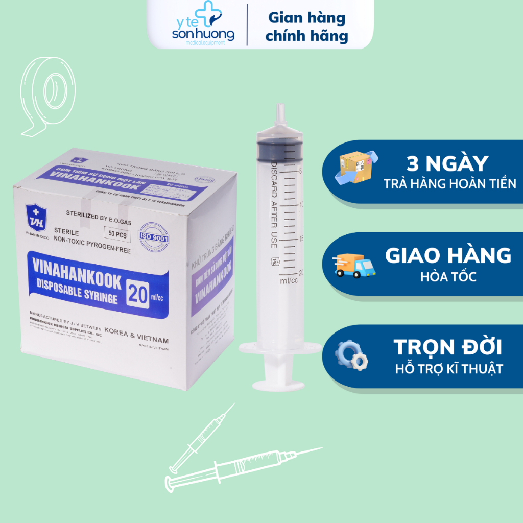 BƠM TIÊM 20ml VINAHANKOOK SỬ DỤNG 1 LẦN