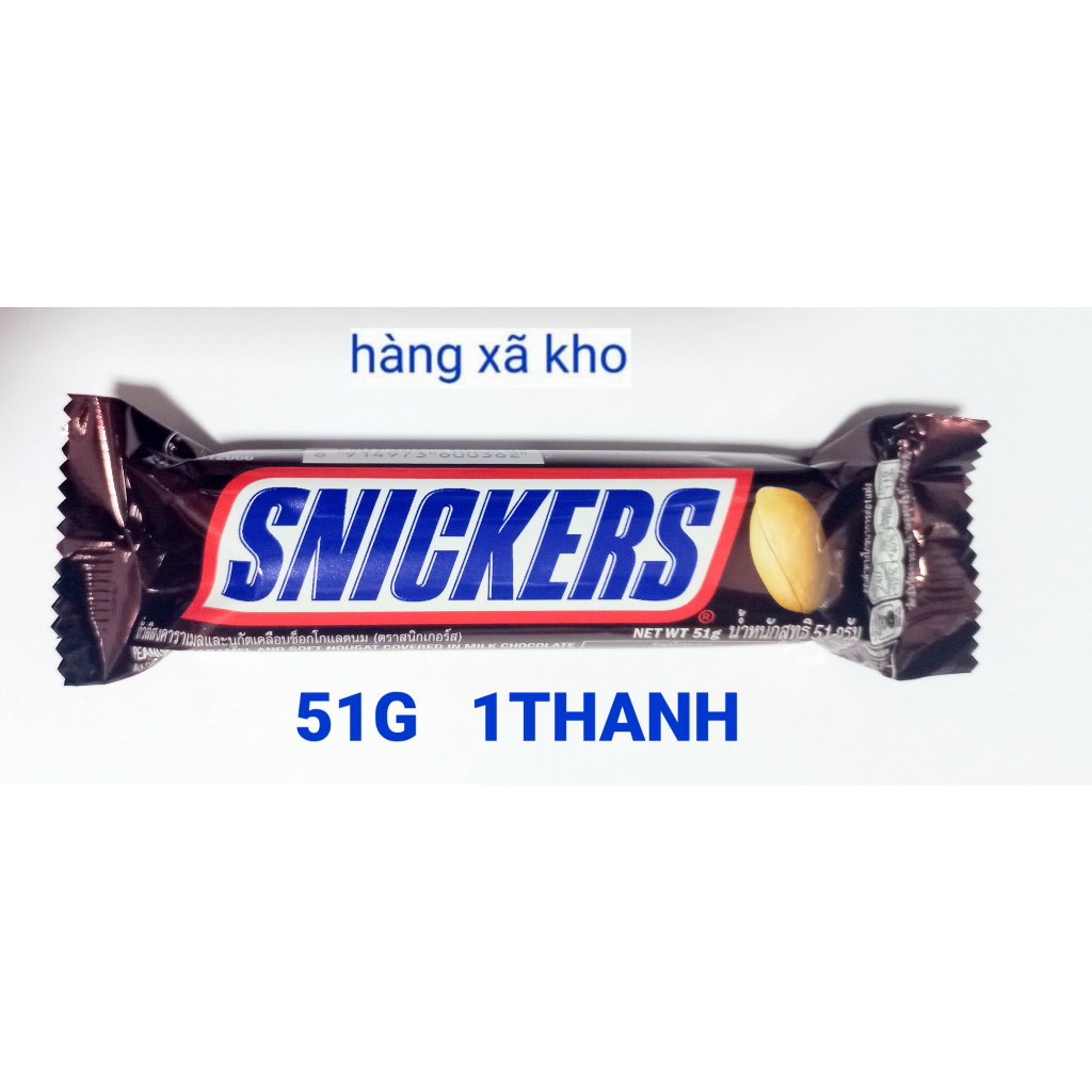 Socola Snickers thanh 51g ,đậu phộng  hsd:9/2024