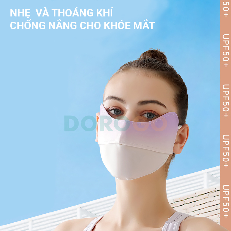 Khẩu trang vải chống nắng cao cấp loại bỏ tia UV chất vải lụa băng mát thoáng khí DOROGO - KTV