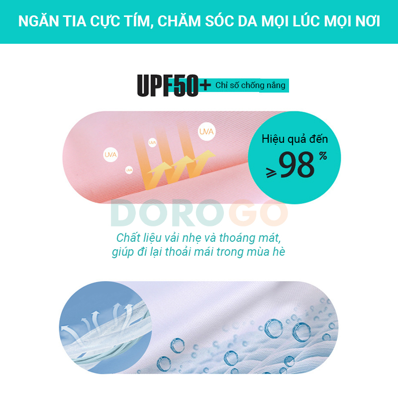 Khẩu trang vải chống nắng cao cấp loại bỏ tia UV chất vải lụa băng mát thoáng khí DOROGO - KTV