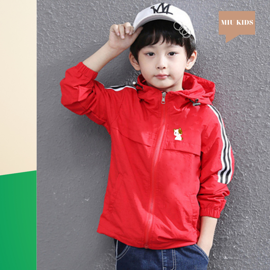 Áo Khoác bé trai và bé gái dù 2 lớp từ 14kg đến 40kg in hình dễ thương Z35