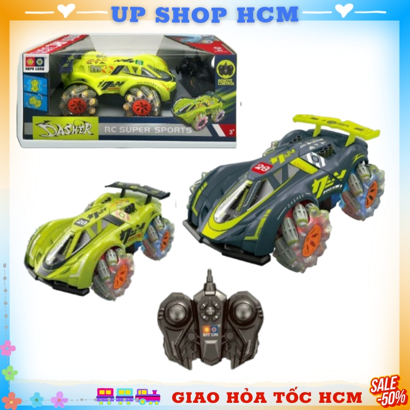 Xe Điều Khiển Từ Xa Tốc Độ Cao 4 Bánh xe Độc Đáo Xoay 360 Độ Chạy Được 2 Mặt Chống Ngã Có Sạc Pin