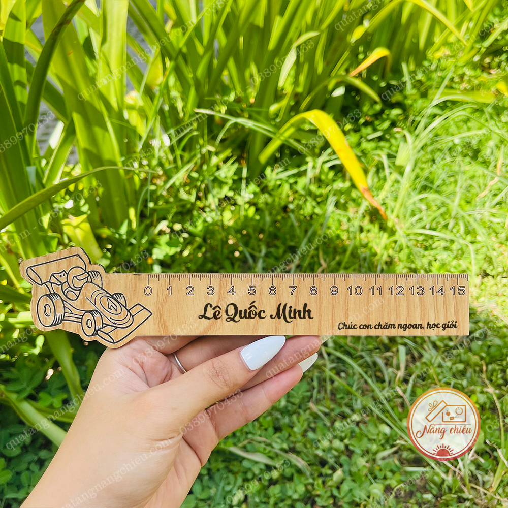 [THƯỚC HÌNH Ô TÔ] THƯỚC KẺ LÀM BẰNG GỖ DỤNG CỤ CHO BÉ, KHẮC TÊN VÀ NỘI DUNG THEO YÊU CẦU KHÁCH HÀNG, FREE THIẾT KẾ
