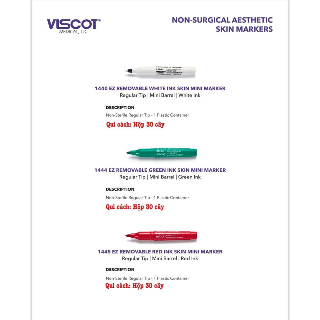 Bút Viscot đánh dấu filler, botox, căng chỉ, BAP