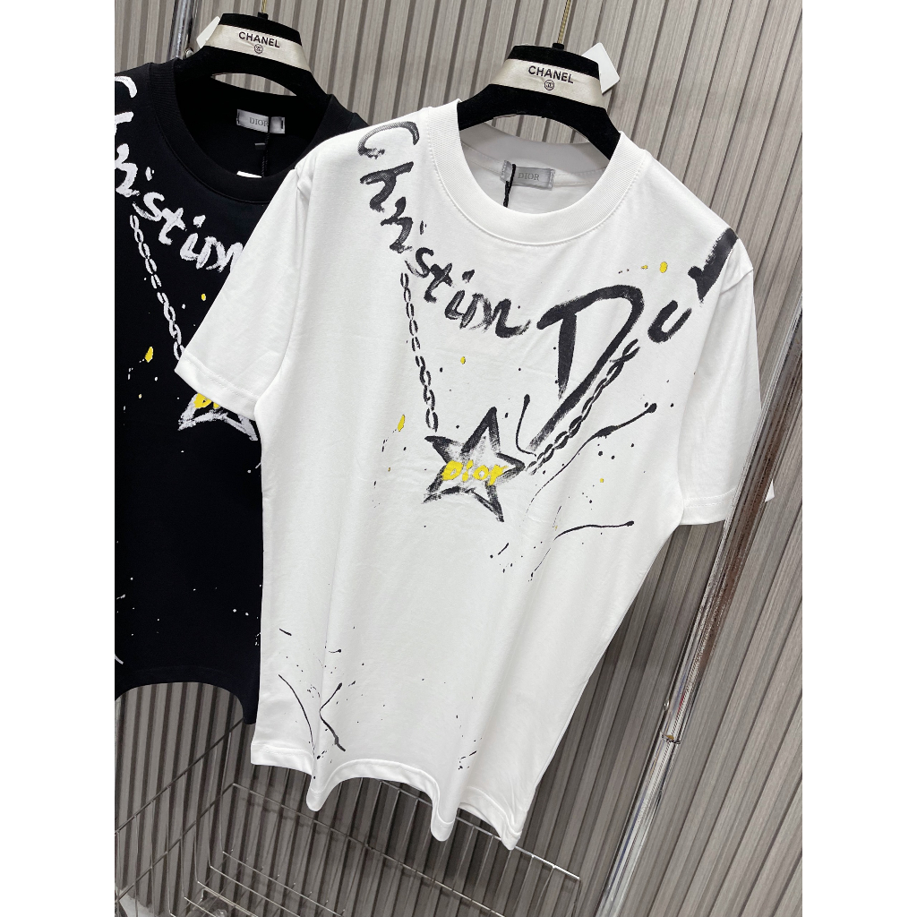 Áo Thun Tay Lỡ Dio Họa Tiết Xích Bản Siêu cấp Newww