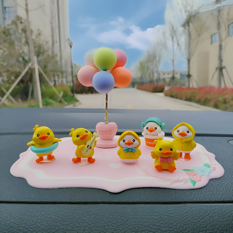 Trang trí ô tô-Set vịt vàng trang trí tablo ô tô, xe hơi,bàn học,bàn làm việc