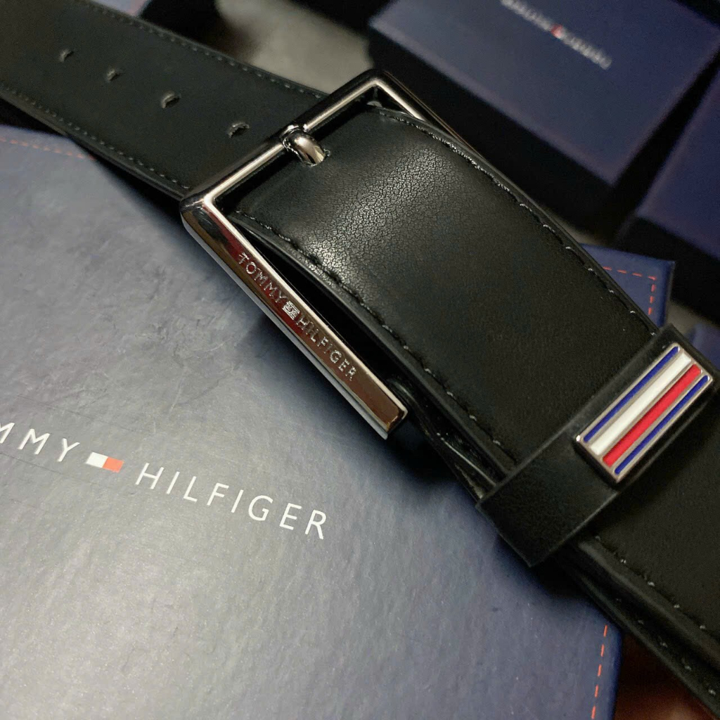 Thắt lưng nam đục lỗ tom my xuất xịn full box dây dài 1m2