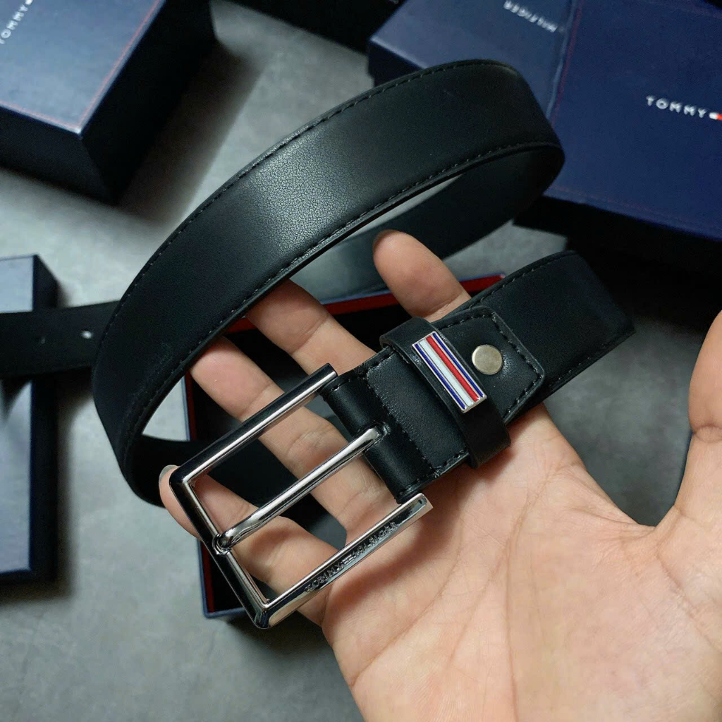 Thắt lưng nam đục lỗ tom my xuất xịn full box dây dài 1m2