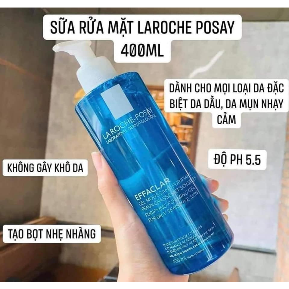 Sữa rửa mặt La Roche-Posay Effaclar 400ml cho da dầu, mụn, nhạy cảm