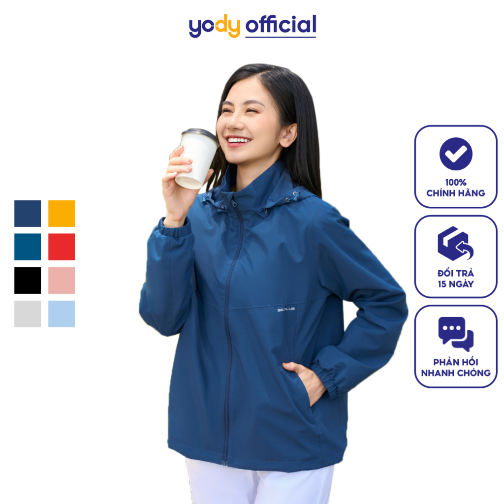 Áo gió nữ YODY 3C PLUS 2 lớp cao cấp khoác nhẹ chống thấm nước, cản gió chống bụi NAK21 AKN5040