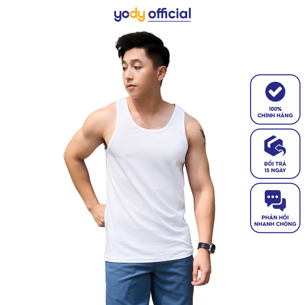 Áo ba lỗ Yody nam chất liệu cotton mềm mại thoáng mát - BLM5007