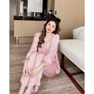 Đồ bộ nữ, đồ ngủ lụa latin, pyjama nữ tiểu thư, chất liệu lụa mềm mịn, thoáng mát