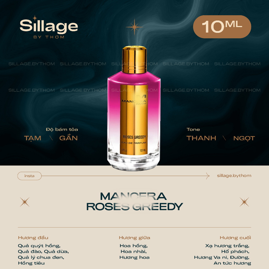 MANCERA ROSES GREEDY EDP | Mẫu thử nước hoa nữ