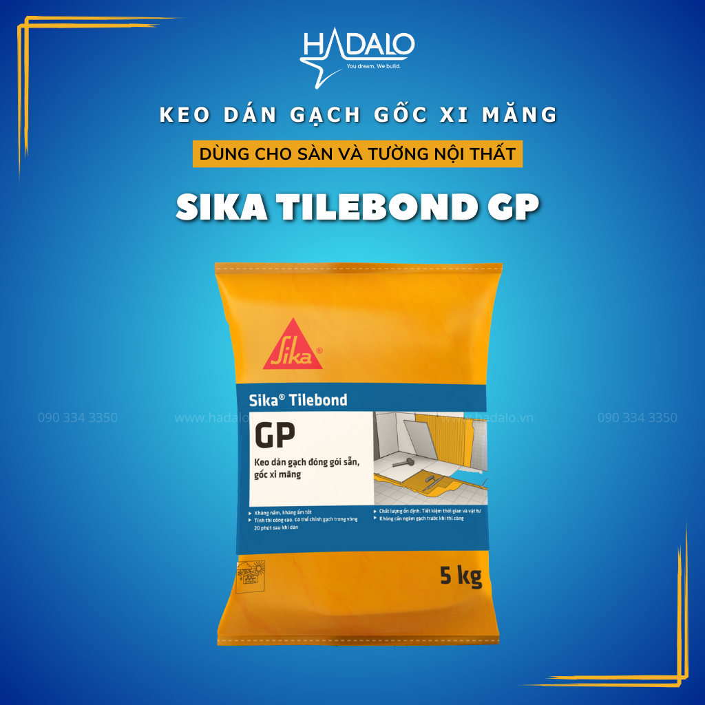 Sika Tilebond GP – Keo dán gạch ceramic, gạch đồng chất, khu vực nội thất – 5kg