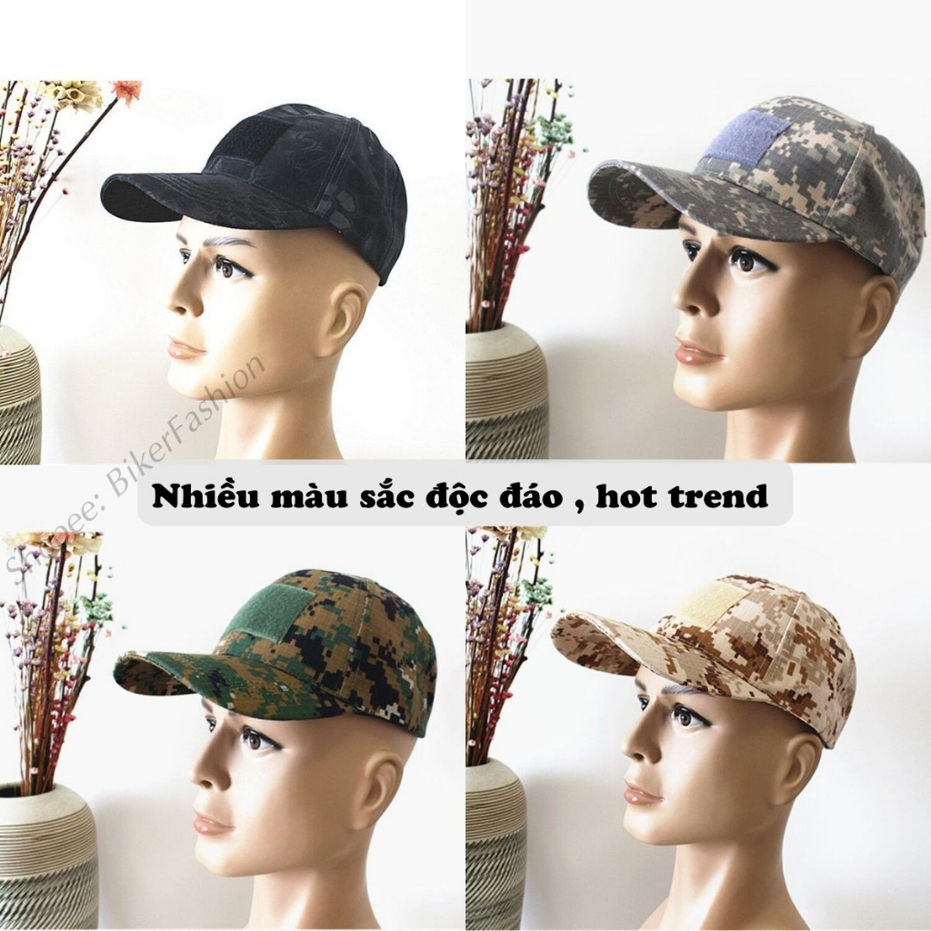 Nón Lưỡi Trai Camo Cá Tính Phong Cách Lính Unisex Nam Nữ Cao Cấp