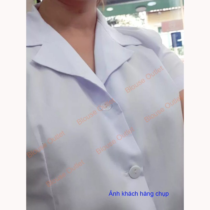 Bộ Blouse trắng trơn dáng ngắn cho điều dưỡng, y tá, dược sĩ, kĩ thuật viên