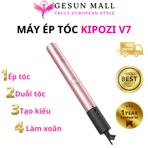 Máy ép,kẹp, duỗi tóc KIPOZI V7, máy uốn tóc đa năng, máy làm tóc tạo kiểu kẹp thẳng uốn cúp, xoăn tóc- Bảo hành 24 tháng