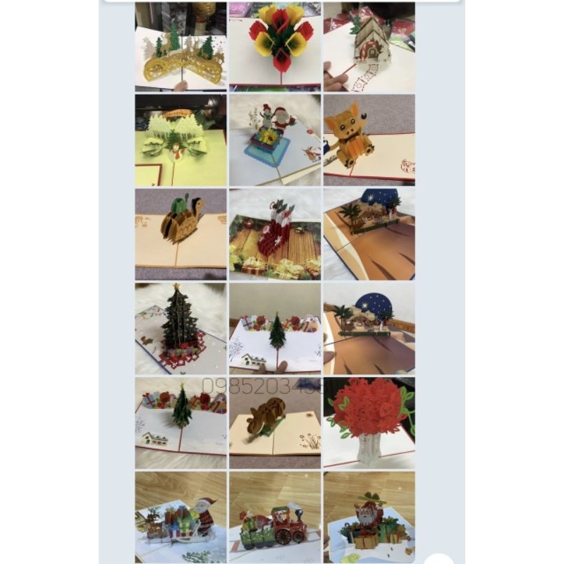 Thiệp sinh nhật - thiệp mô hình 3 D cỡ lớn nhà thờ,lâu đài,mái đình