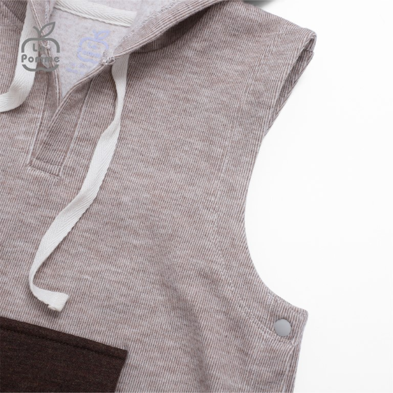 6-9M Áo Gile có mũ cho bé trai, bé gái LA POMME Cool Pocket 44002