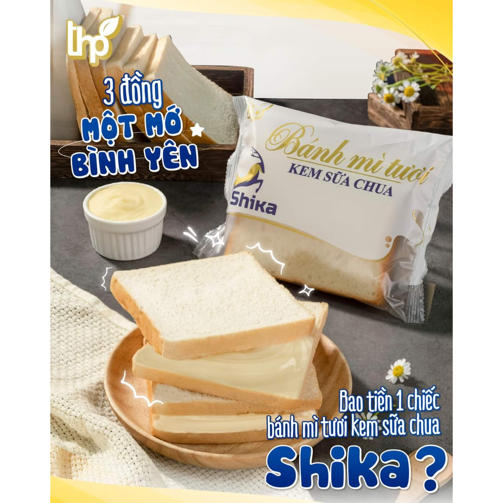 Bánh mỳ sandwich kem sữa chua Shika 1 chiếc 85g - Ăn vặt, bữa sáng, bữa phụ