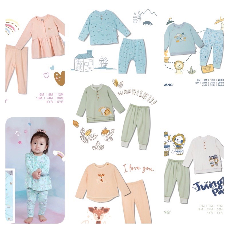 Bộ dài tay các mẫu chất mềm mát cho bé