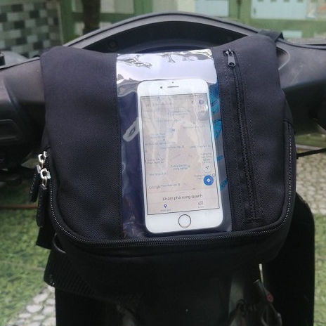 Túi Treo Đầu Xe Máy, Treo Ghi Đông Chống Giật Mất Điện Thoại, Xem Google Map, Chứa Đồ Tiện Lợi