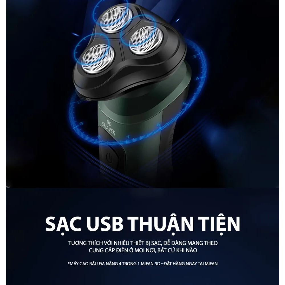 Máy Cạo Râu 9D Shaver Cao Cấp 4 Trong 1 Chống Nước Chuẩn IPX7 TVQ store