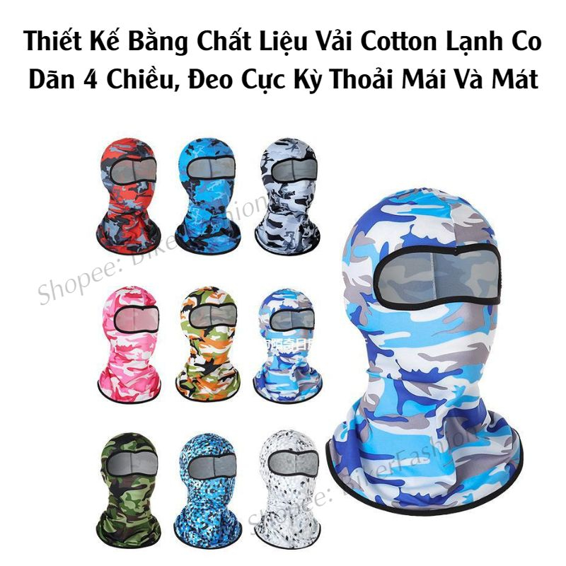 Khăn trùm đầu ninja phượt chống nắng loại 1, Vải cao cấp, thoáng mát, co dãn 4 chiều, thấm hút mồ hôi nhanh