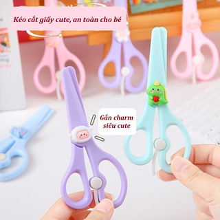Kéo Cắt Giấy Thủ Công Gắn Charm Cute