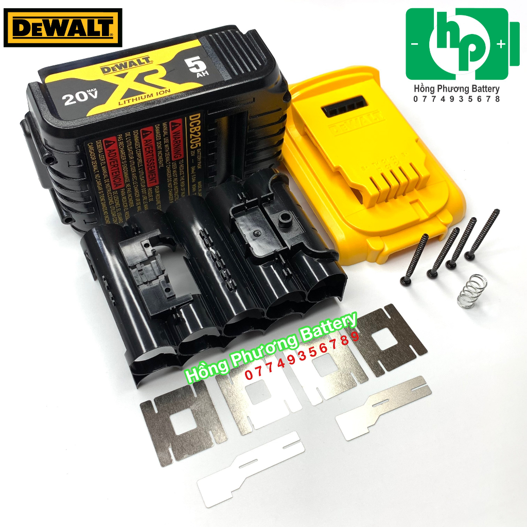 Vỏ pin Dewalt 20V-5Ah 5S2P ko kèm mạch