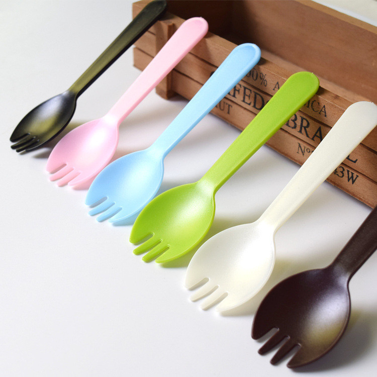 100 Nĩa Nhựa Nhiều Màu Pastel Ăn Trái Cây, Bánh Ngọt, Sữa Chua