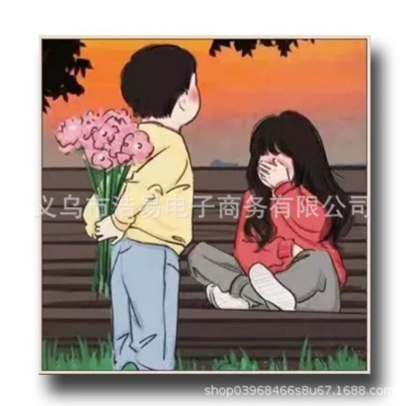 Tranh tô màu số hoá cặp đôi  có khung